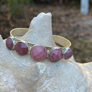 Mine Finds by Jay King Rhodonite and sterling silver cuff bracelet